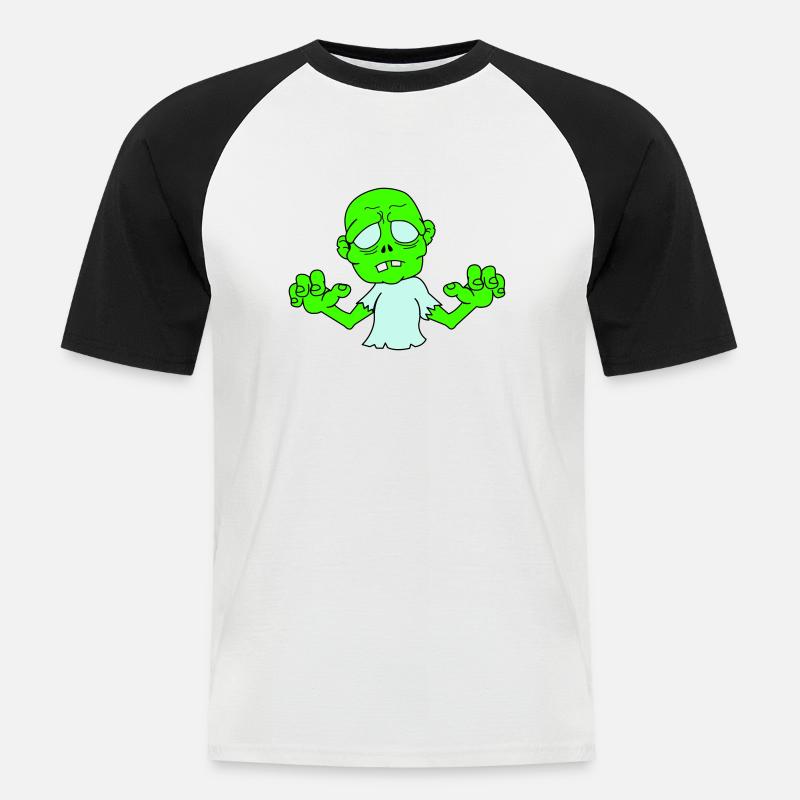 Zombie - Männer Baseball-T-Shirt - Weiß/Schwarz
