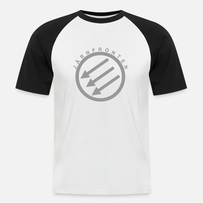 Järnfronten / Eiserne Front / Iron Front - Männer Baseball-T-Shirt - Weiß/Schwarz