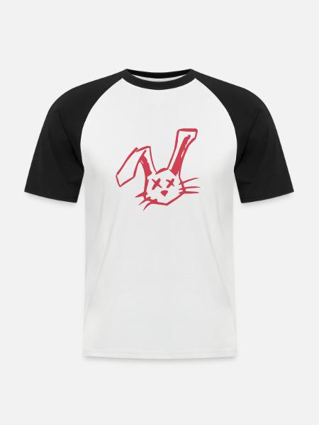 Dead Rabbit - Männer Baseball-T-Shirt - Weiß/Schwarz