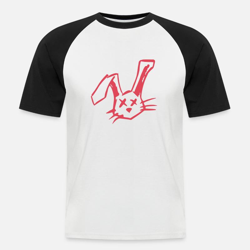 Dead Rabbit - Männer Baseball-T-Shirt - Weiß/Schwarz