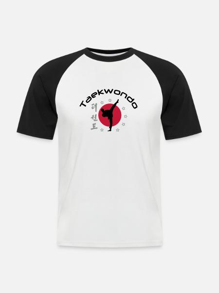 taekwondo_3 - Men's Baseball T-Shirt - white/black