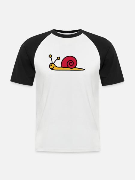 schnecke_3c - Men's Baseball T-Shirt - white/black