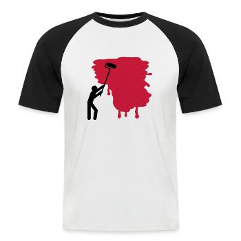painter_aq2 - Männer Baseball-T-Shirt - Weiß/Schwarz - Vorne - Nik (191cm)