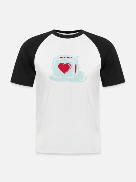 With Heart - Men's Baseball T-Shirt - white/black