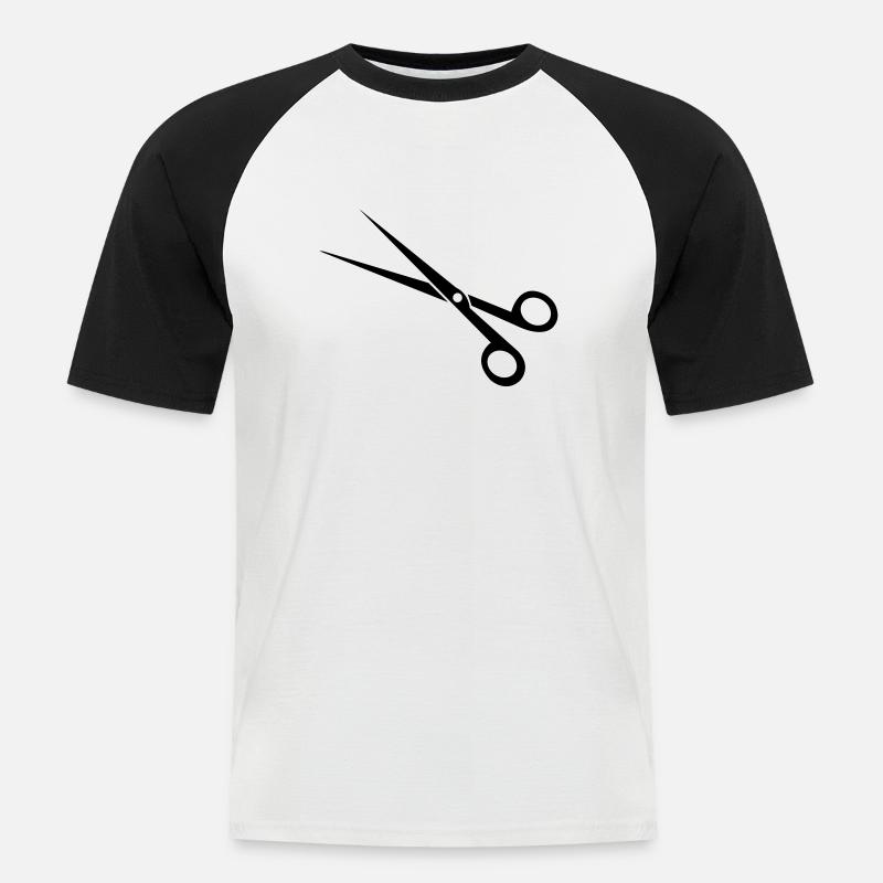 schere - Men's Baseball T-Shirt - white/black