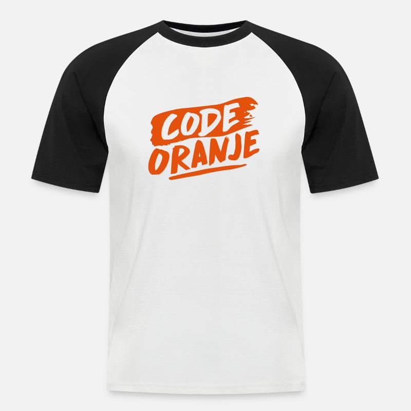 Code orange - Men's Baseball T-Shirt - white/black
