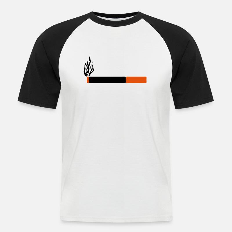 Zigarette Zigarette Zigarre Symbol ikone - Männer Baseball-T-Shirt - Weiß/Schwarz