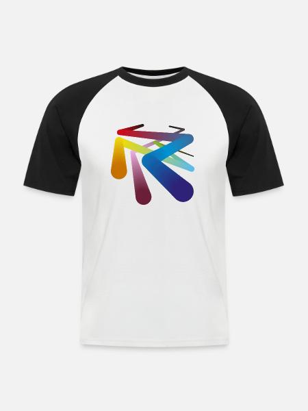 Farben Pipelines - Männer Baseball-T-Shirt - Weiß/Schwarz