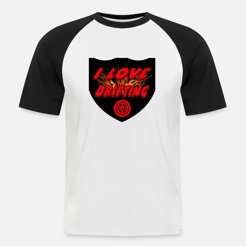 Auto - Männer Baseball-T-Shirt - Weiß/Schwarz