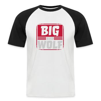 big bad wolf quote - Men's Baseball T-Shirt - white/black - Front - Nik (191cm)