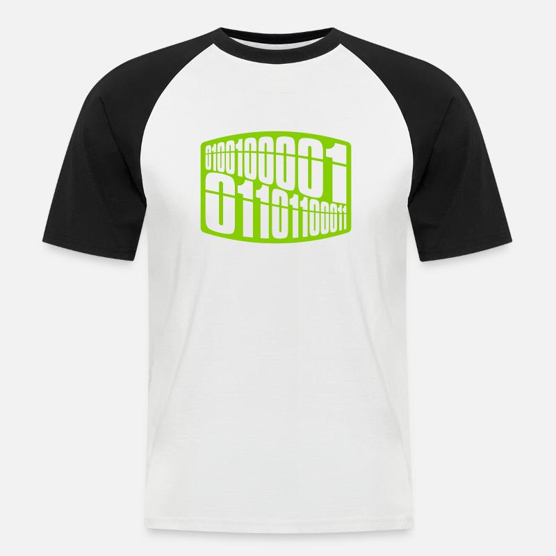 Binär Code Programm Sprache - Männer Baseball-T-Shirt - Weiß/Schwarz