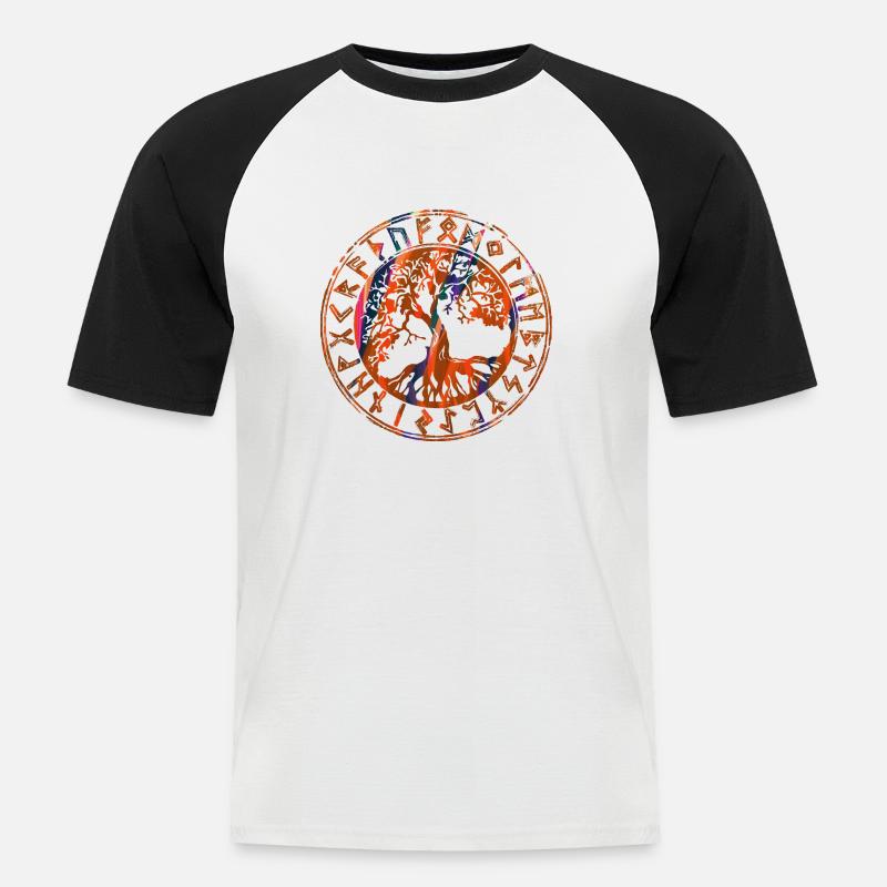 Baum des Lebens ,Lebensbaum,Graffiti,keltisch - Männer Baseball-T-Shirt - Weiß/Schwarz