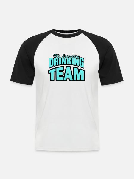 drinking team - Männer Baseball-T-Shirt - Weiß/Schwarz