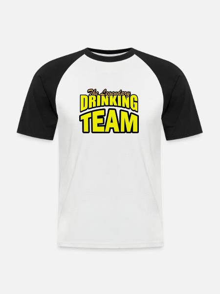 Drinking Team - Men's Baseball T-Shirt - white/black
