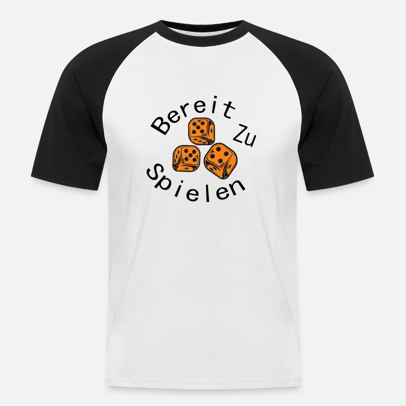 boardgame chess backgammon game night - Männer Baseball-T-Shirt - Weiß/Schwarz