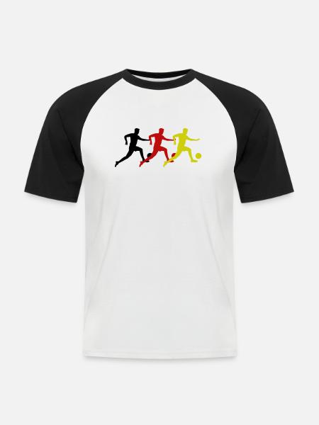Football Player Germany - Men's Baseball T-Shirt - white/black