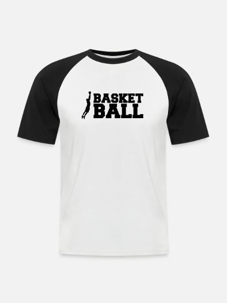 basketball - Men's Baseball T-Shirt - white/black