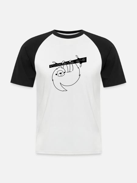 Sloth 001 - Men's Baseball T-Shirt - white/black