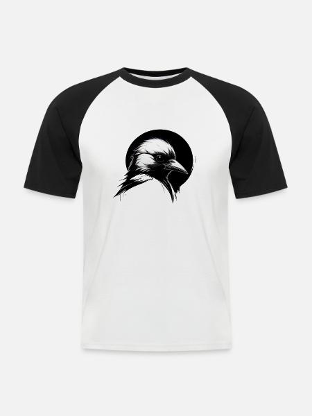 Spatz - Männer Baseball-T-Shirt - Weiß/Schwarz