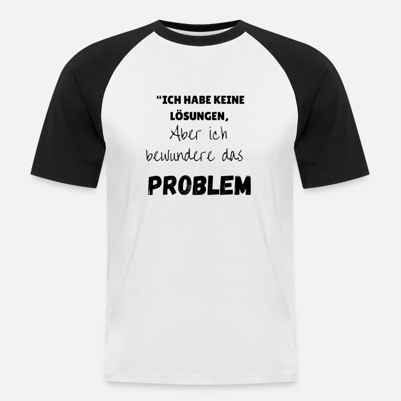 "Problem solution" - Men's Baseball T-Shirt - white/black