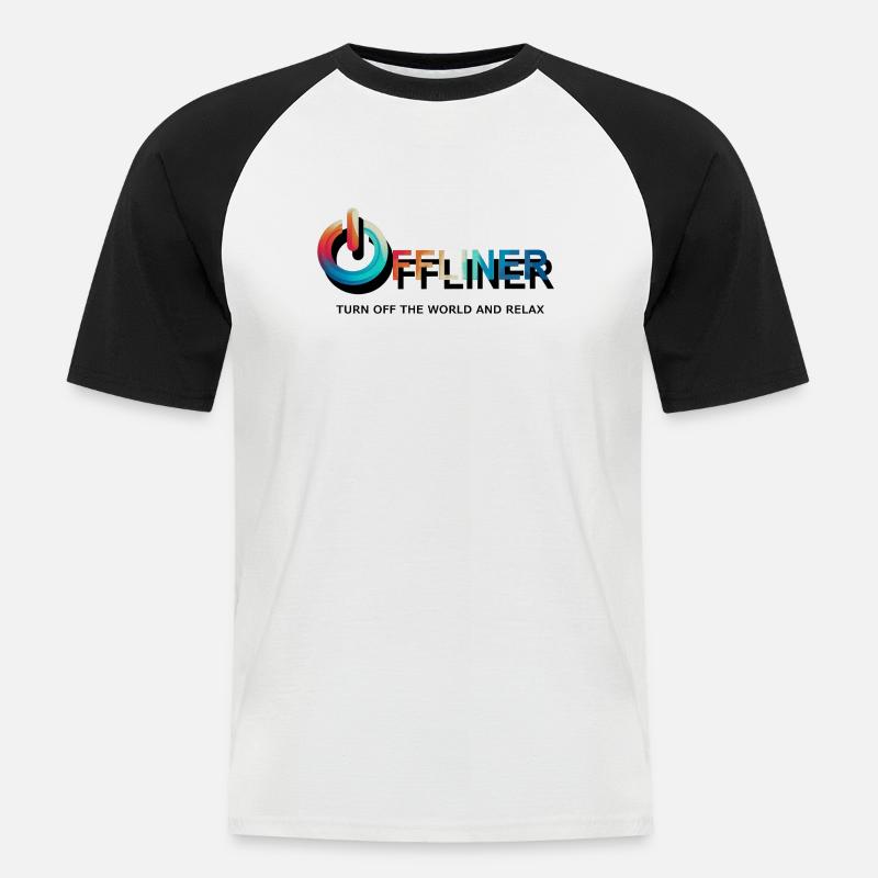 Turn Off - Men's Baseball T-Shirt - white/black