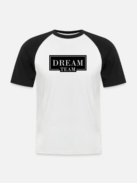Dream Team - Männer Baseball-T-Shirt - Weiß/Schwarz