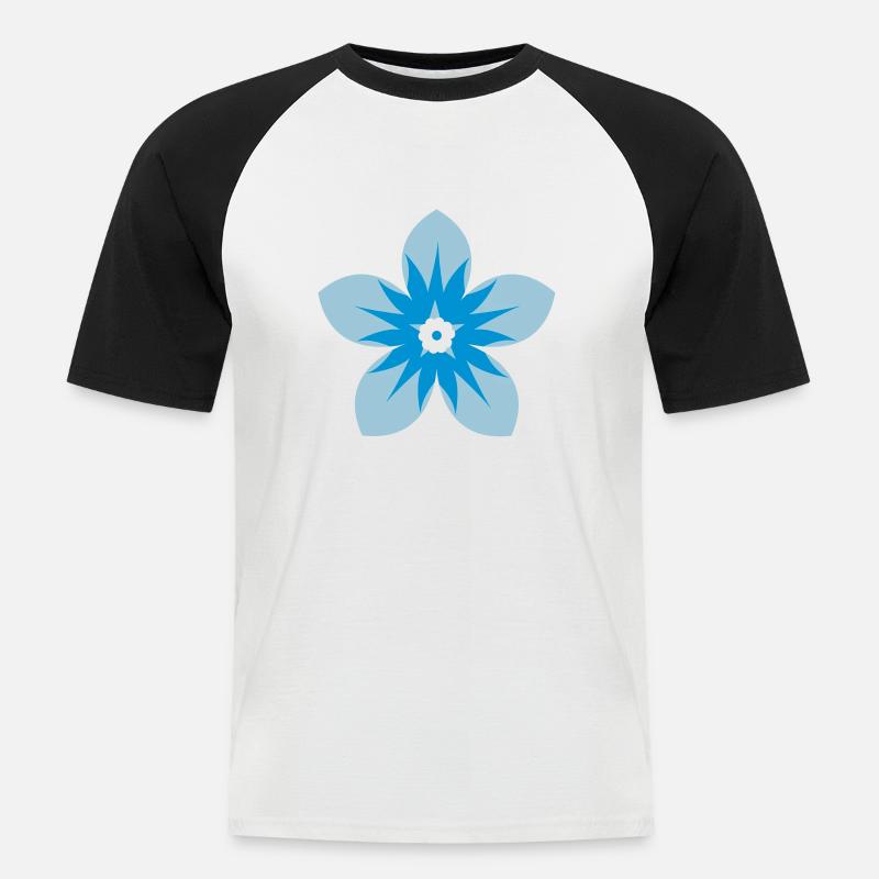 Blume V2 - Männer Baseball-T-Shirt - Weiß/Schwarz