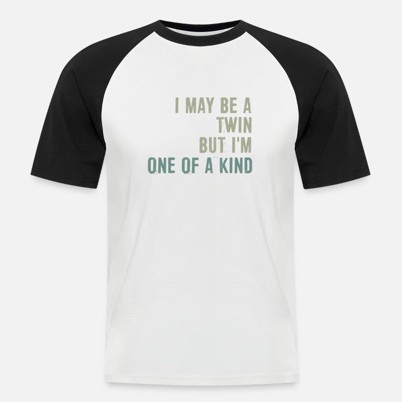 Zwilling einer Art / Geschenk Idee - Männer Baseball-T-Shirt - Weiß/Schwarz