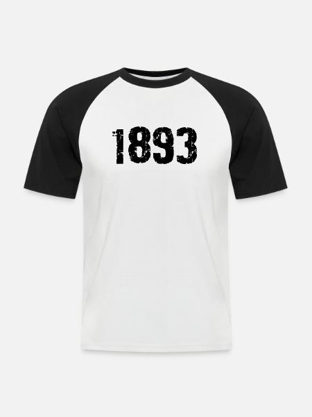 1893 - Männer Baseball-T-Shirt - Weiß/Schwarz