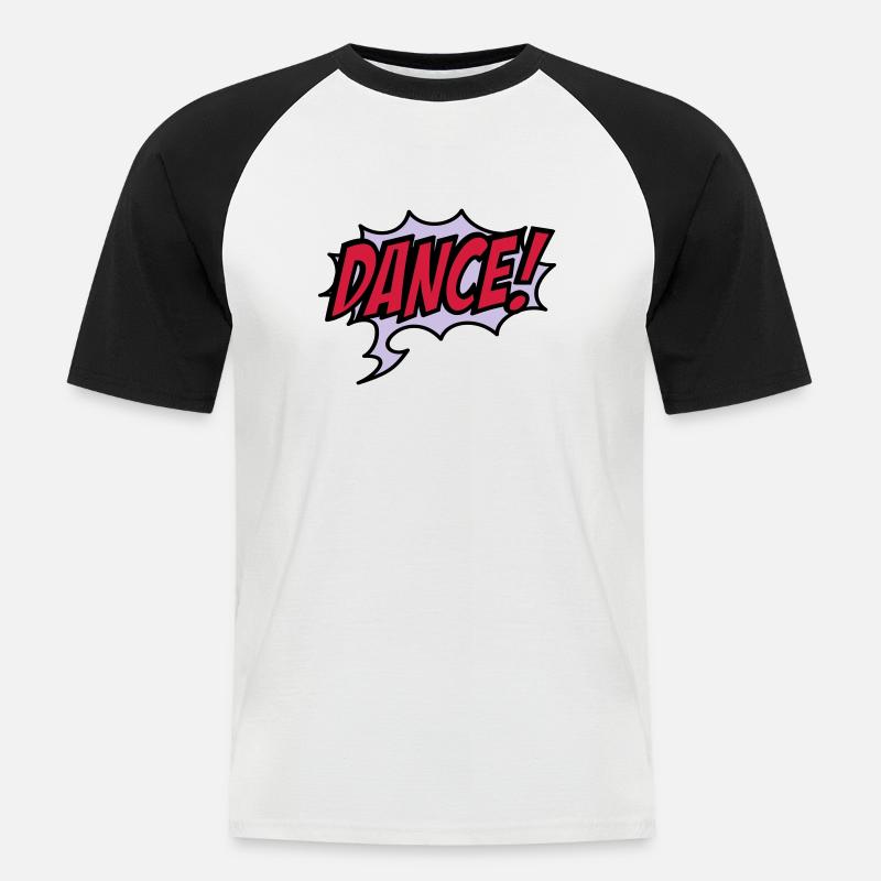 tanzen - Männer Baseball-T-Shirt - Weiß/Schwarz