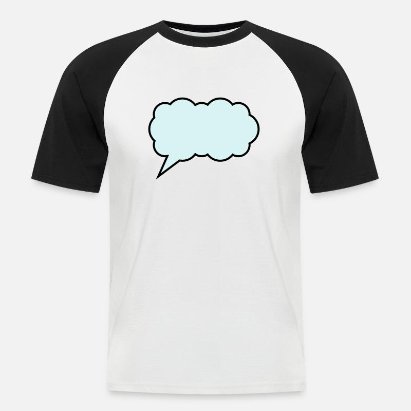 cloud bubble design - Men's Baseball T-Shirt - white/black