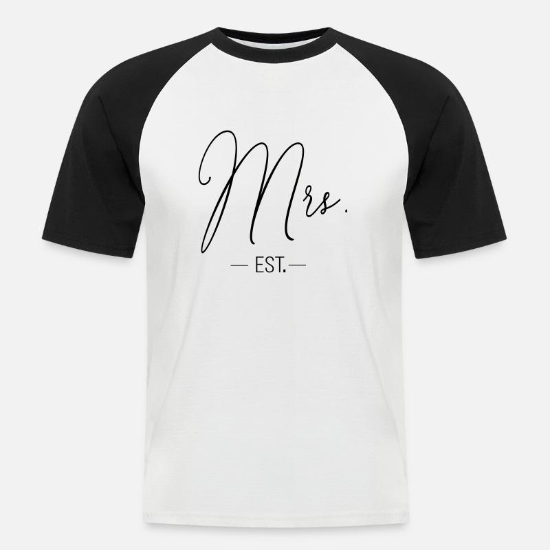 mrs_est - Männer Baseball-T-Shirt - Weiß/Schwarz