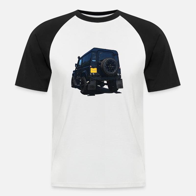 Offroading - Männer Baseball-T-Shirt - Weiß/Schwarz