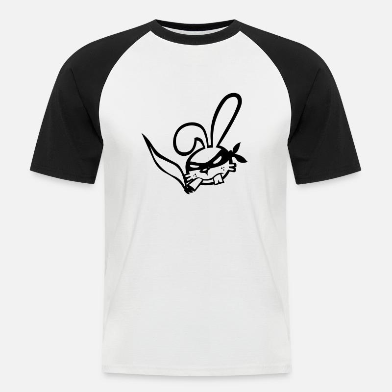 Der Räuber Hasenzahn - Männer Baseball-T-Shirt - Weiß/Schwarz