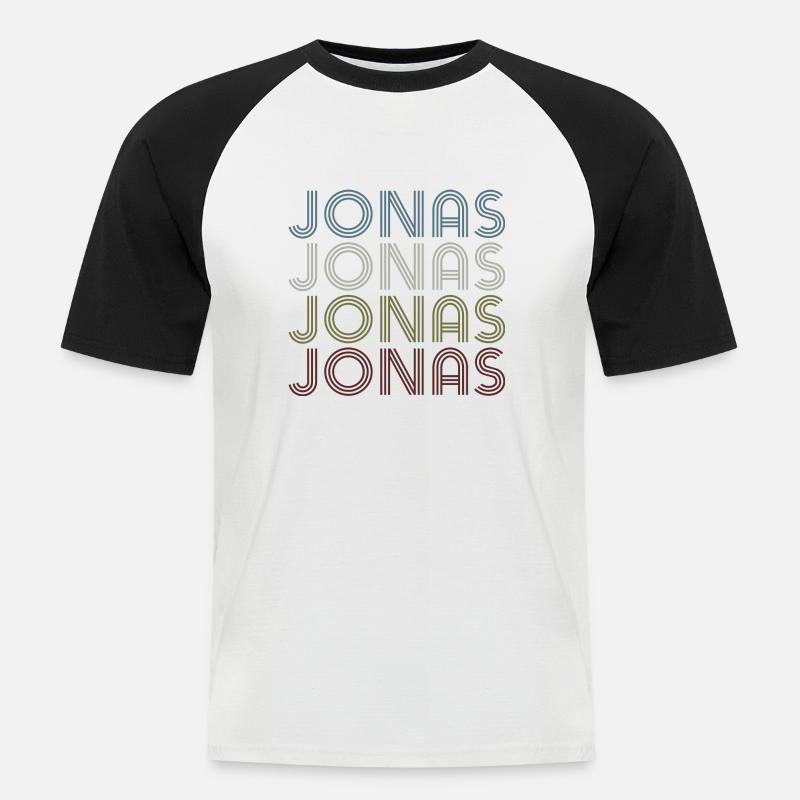Jonas Jonas Jonas Jonas - Männer Baseball-T-Shirt - Weiß/Schwarz