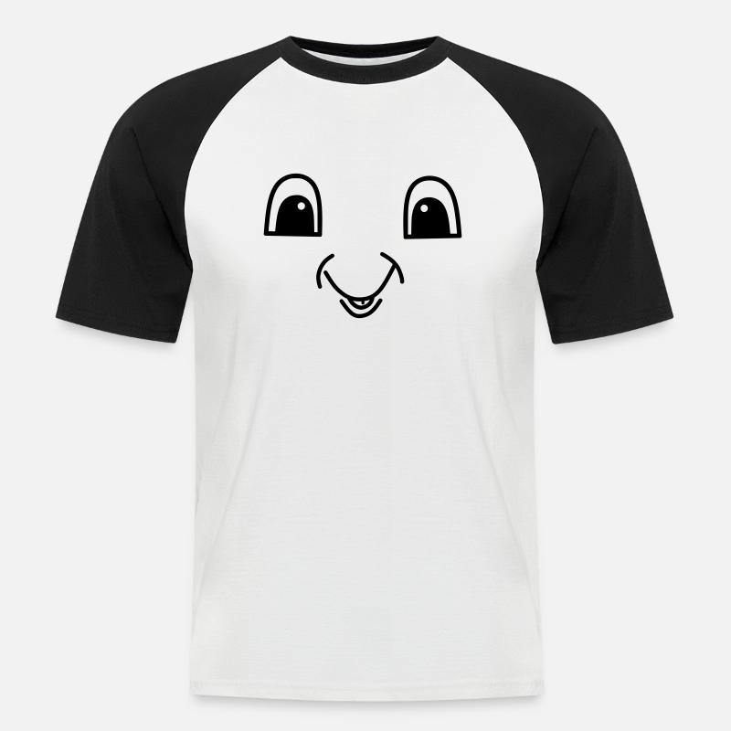 Cute face - Männer Baseball-T-Shirt - Weiß/Schwarz