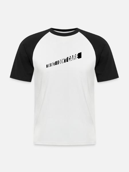 I don't care fact - Men's Baseball T-Shirt - white/black