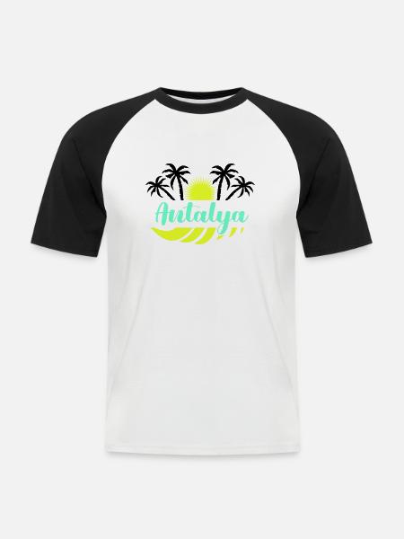 Antalya - Men's Baseball T-Shirt - white/black
