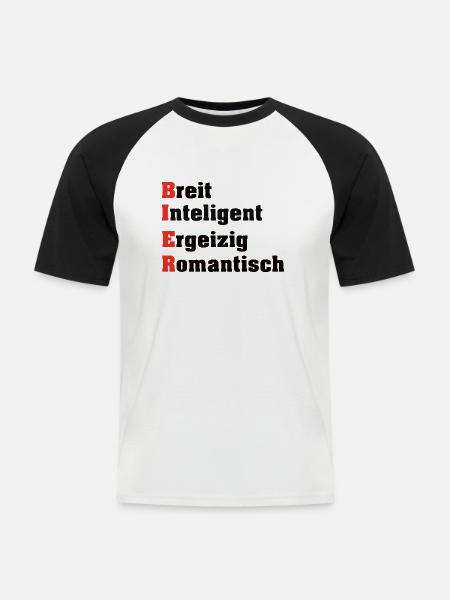 Biermotiv - Männer Baseball-T-Shirt - Weiß/Schwarz