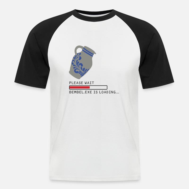 Bembel EXE Loading - Männer Baseball-T-Shirt - Weiß/Schwarz