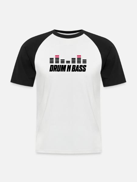 Drum Bass - Men's Baseball T-Shirt - white/black