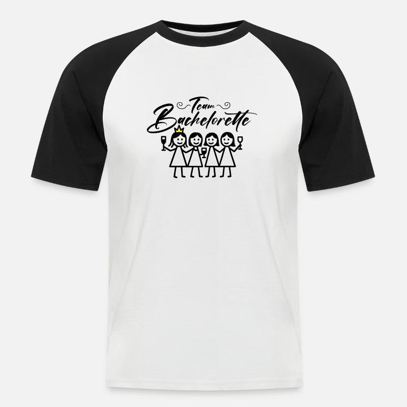 Bachelorette Team Girls - Men's Baseball T-Shirt - white/black