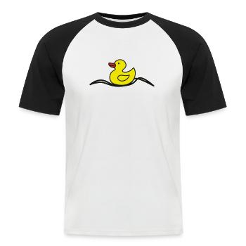 Canard, bien, quelque chose de bon - T-shirt baseball manches courtes Homme - blanc/noir - Devant - Nik (191cm)