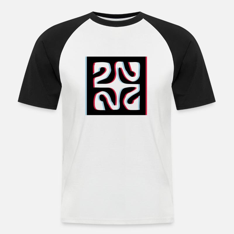 3d Diamant Tattoo - Männer Baseball-T-Shirt - Weiß/Schwarz