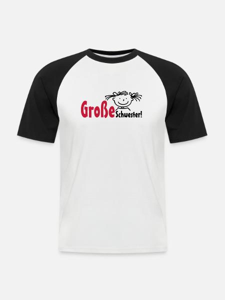 Große Schwester - Männer Baseball-T-Shirt - Weiß/Schwarz