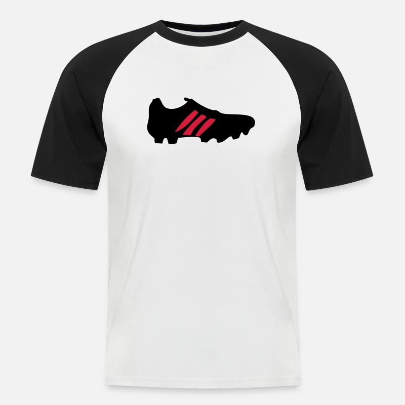 Fußball - Männer Baseball-T-Shirt - Weiß/Schwarz