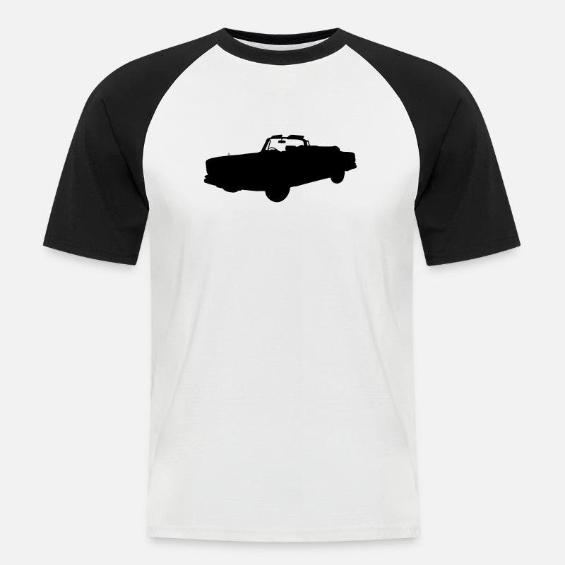 Oldtimercabrio - Männer Baseball-T-Shirt - Weiß/Schwarz