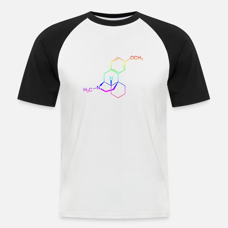 Dextromethorphan DXM Strukturformel - Männer Baseball-T-Shirt - Weiß/Schwarz
