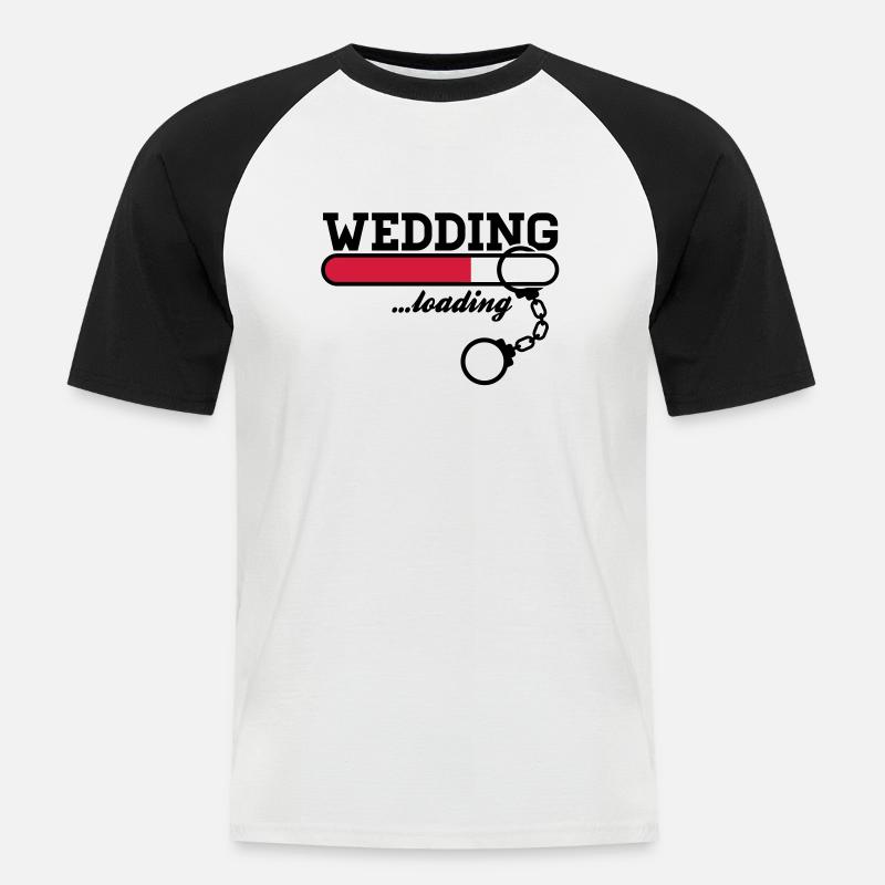 wedding_loading___f2 - Männer Baseball-T-Shirt - Weiß/Schwarz