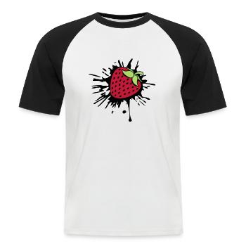 collx couleur goutte graffiti fraise fruité fuite - T-shirt baseball manches courtes Homme - blanc/noir - Devant - Nik (191cm)